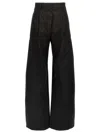The Latest Thelatest Wide-leg Black Wool Blend Trousers In Black
