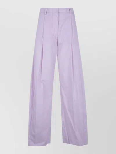 The Latest Billie Popeline High Waist Wide Trousers In Purple