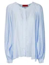 The Latest Wide Sky Blue Semi-transparent Shirt