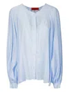 The Latest Wide Sky Blue Semi-transparent Shirt