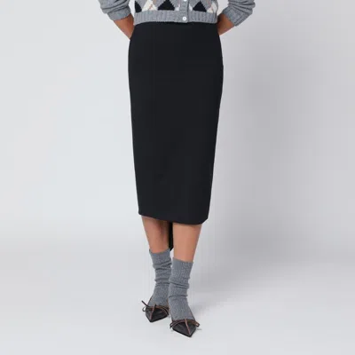 The Latest Black Cotton Midi Skirt