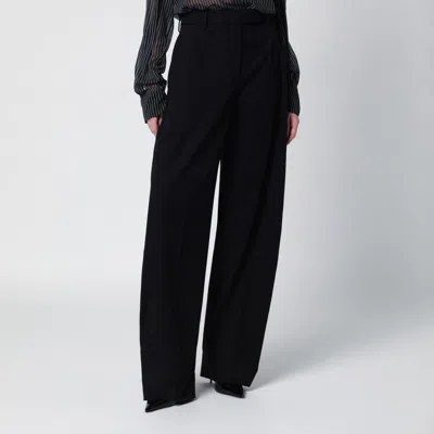 The Latest Thelatest Dina Stretch Cotton Baggy Trousers In Black