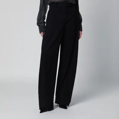 The Latest Black Mini Palazzo Trousers In Cotton
