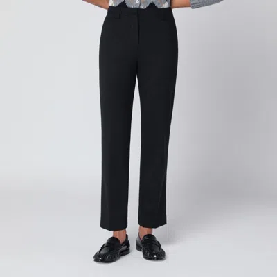 The Latest Black Wool-blend Trousers In Blue