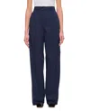 The Latest Blue Axel Popeline High-waisted Wide-leg Trousers In Blue
