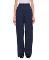 The Latest Blue Axel Popeline High-waisted Wide-leg Trousers