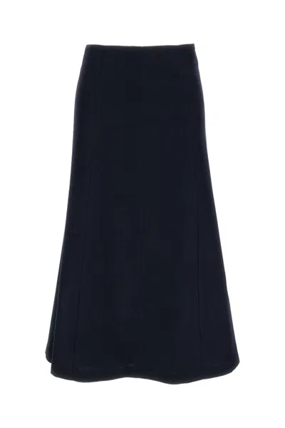 The Latest Blue Erica Wool-blend Midi Skirt