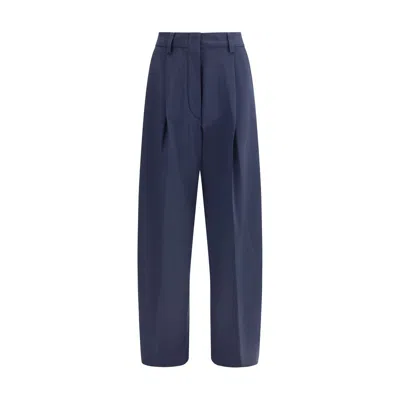 The Latest Blue Polyester Casual Pants
