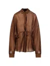 The Latest 달리다 드로스트링 블라우스 In Brown