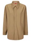 The Latest Button Fastening Oversized Shirt Jacket In Brown