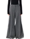 The Latest C-alma Tailored High-waist Wide-leg Trousers In Gray