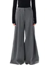 The Latest C-alma Tailored High-waist Wide-leg Trousers In Gray