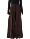 The Latest C-alma Wide-leg Brown Tailored Trousers In Brown