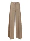 The Latest C-alma Wide Leg Poli/lana Resca Trousers Beige In Neutral