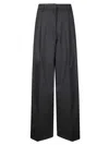 The Latest Pleated Wide-leg Trousers In Black