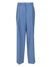 The Latest C-axel Straight Poli/lana Trousers Beige In Blue
