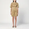 The Latest Camel-coloured Short Jumpsuit In Cotton