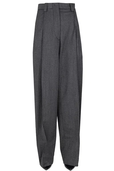 The Latest Cara Herringbone Trousers In Gray