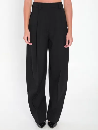The Latest Cara Pleated Pants In Wool-blend In Black
