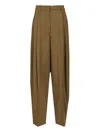 The Latest Thelatest Taupe Wool Blend Trousers In Green