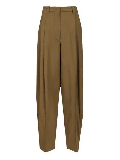 The Latest Cara Pegged Poli/lana Trousers Green