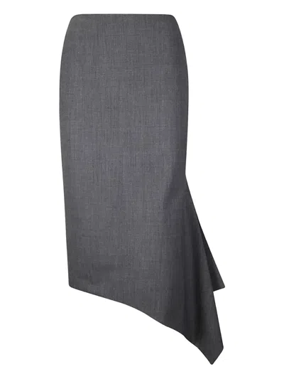 The Latest Cassidy Asymmetrical-drape Skirt In Gray