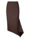 The Latest Slim Longuette Skirt With Side Slit In Brown