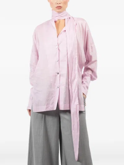 The Latest Cecilia Bow-detail Buttoned Shirt In Pink