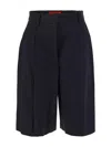 The Latest Wide Black Brenda Bermuda Shorts In Blue