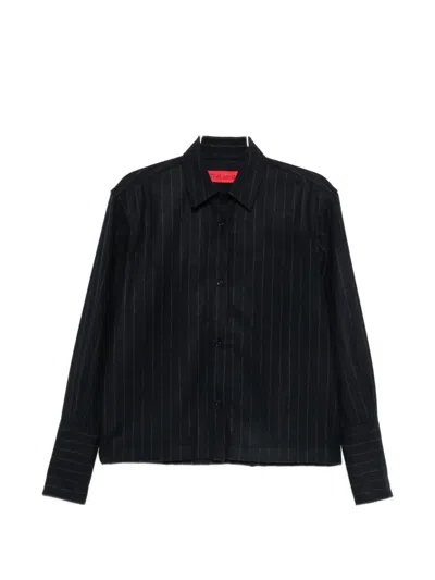 The Latest Codie Pinstripe-pattern Long-sleeve Shirt In Black