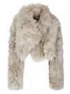 The Latest Cropped Faux Fur Jacket With Plush Texture In White