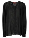 The Latest Cotton Blend Loose Shirt In Black