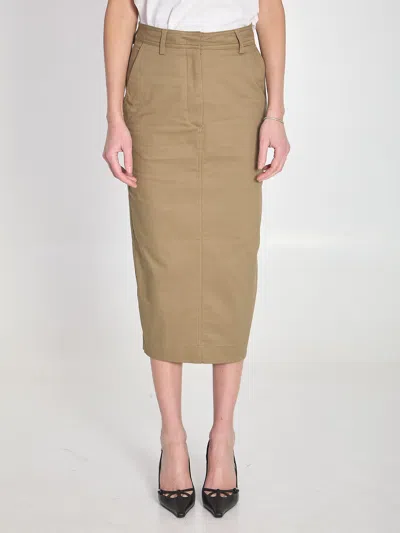 The Latest High-rise Pencil Midi Skirt In Brown