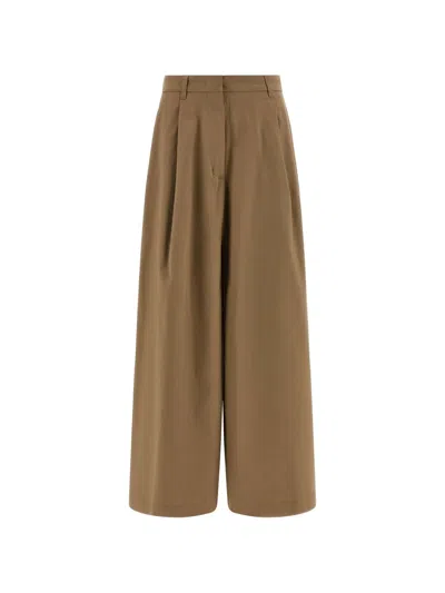 The Latest Deva Gabardina Wide-leg Trousers In Brown
