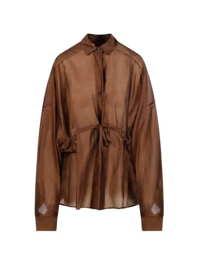 The Latest Semi-transparentes Dalida Hemd In Brown