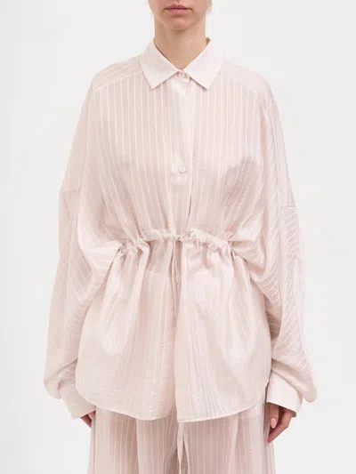 The Latest Dalida Striped Muslin Shirt In Neutral