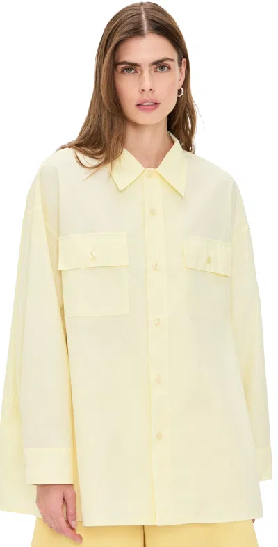 The Latest Daria Crinkled Effect Shirt Light Yellow In White