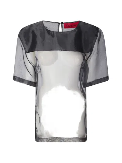 The Latest Dean Organza Top Contrast Panels Sheer In Gray
