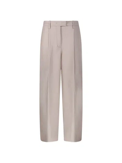 The Latest Wide-leg Trousers In Wool Blend In Brown