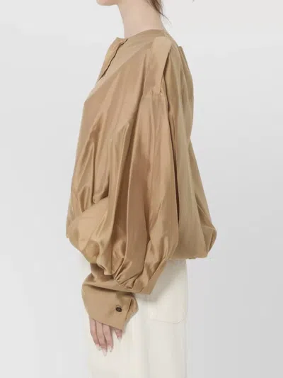 The Latest Diana Muslin Shirt Puff Sleeves Cropped In Neutral