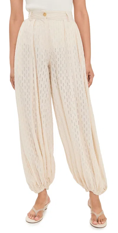 The Latest Dilan Lace Balloon Pants Butter In Yellow