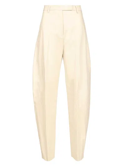 The Latest Dina 3122 T0176 Gabardina Trousers White In Pink