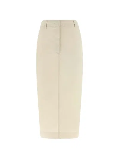 The Latest Donna Pocket Split Midi Skirt In Neutral