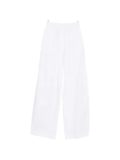 The Latest Dora Elasticated-waist Palazzo Pants In White