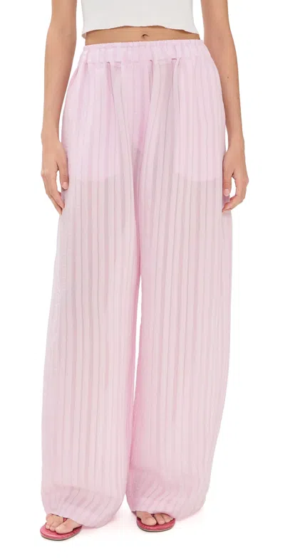 The Latest Dora Fluido Rigato Pants Pink