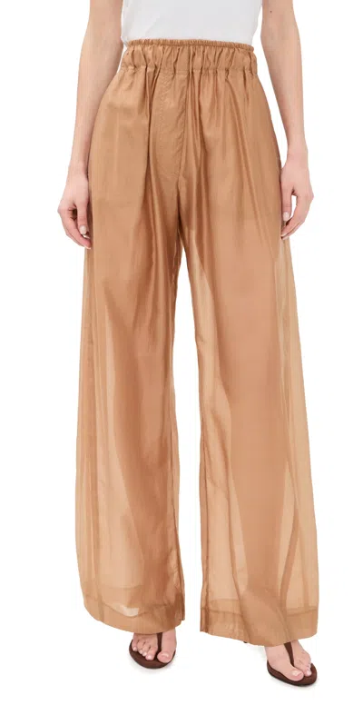 The Latest Dora Mussola Leggera Trousers Nude In Neutral