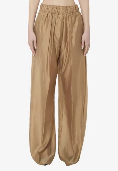 The Latest Dora Pants With Elastic-waistband In Brown