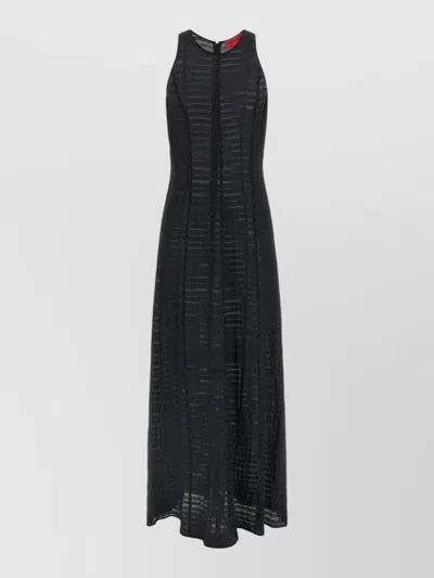 The Latest Dori Dress Round Neckline Sheer Fabric In Black