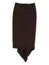 The Latest Draped Asymmetric Skirt In Brown