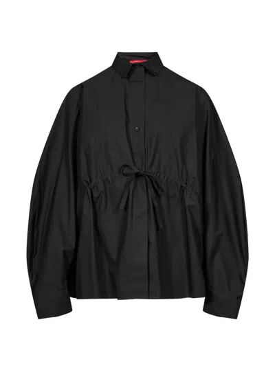The Latest Drawstring-waist Oversized Shirt In Black